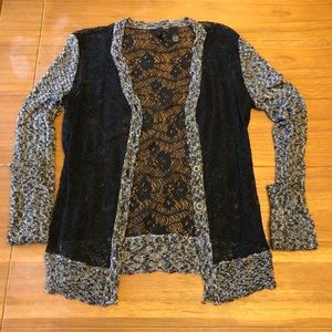 BKE black lace cardigan Size Small